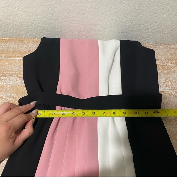 Kate Spade Black and Pink Sleeveless Color Block Dress with Belt - Picture 10 of 12